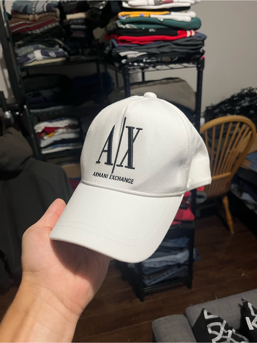 Armani Exchange White Baseball Cap with Black A|X Logo